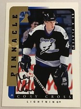 1996-97 CORY CROSS PINNACLE BE A PLAYER AUTOGRAPH INSERT #143 LIGHTNING