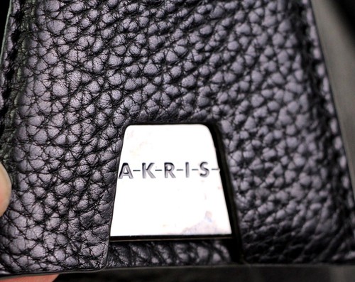 LARGE Akris BLACK GENUINE LEATHER TOTE SHOULDER BAG BUSINESS HANDBAG HOBO PURSE - Picture 2 of 17