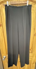 Vintage Talbots Lined Women  s Pleated Black Wide Leg Dress Pants Size 8