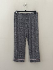 BCBGMaxazria Women's Sz L Ultra Soft Pull On Elastic Waist Pajama Set Gray Dots