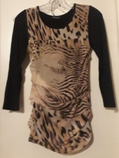 Mesmerize Animal Print and Black Top-Size XS-Made in USA