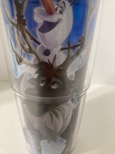 16oz Disney Frozen Anna Elsa Sven Olaf Blue Cup w/Lid Tervis Tumbler - Picture 4 of 5