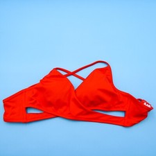 Victorias Secret Medium Red Triangle Wrap Style Padded Bikini Top Swimwear New