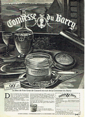 Werbung Advertising 08 24 1980 Comtsse du Barry Foie gras Ente halbgekocht