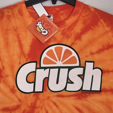 CRUSH Mens Shirt 2XL XXL ORANGE LOGO Casual TIE DYE SODA POP TEE NWT