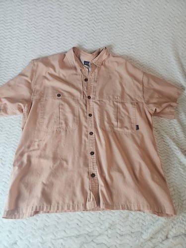 Patagonia Mens Sz Large Button Up Vented Fishing Shirt Outdoor Orange Check - 第 1/7 張圖片