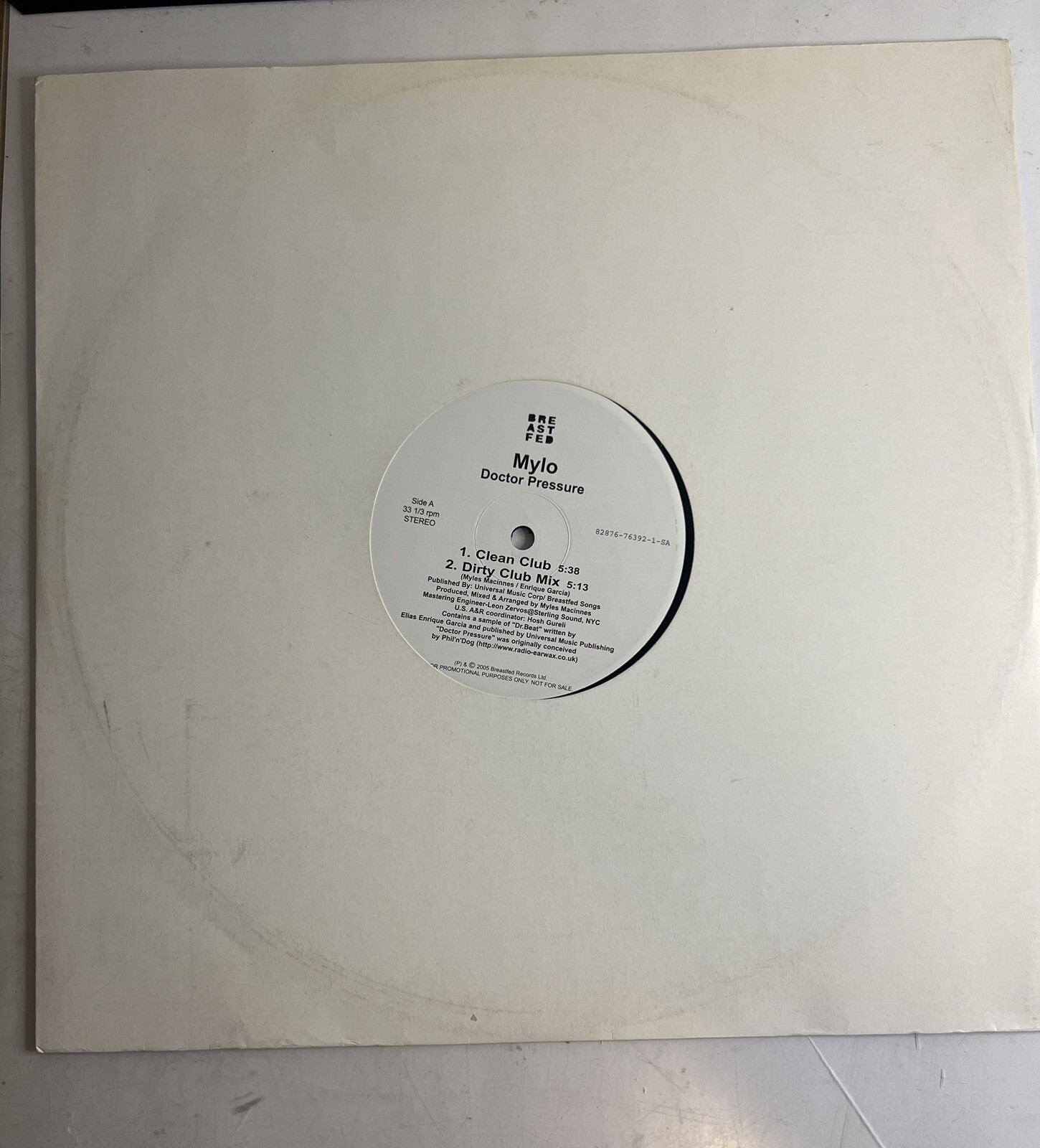 Vintage Vinyl Mylo Doctor Pressure 12" Single Breastfed 2005 TESTED