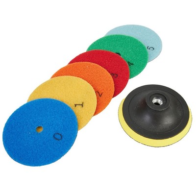 Versatile 4 inch Diamond Dry Polishing Pads 7 pcs for Granite and Marble