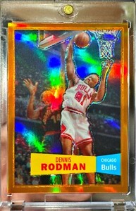 2007-08 Topps Chrome Dennis Rodman Orange Refractor /199 1957-58 Variation #93