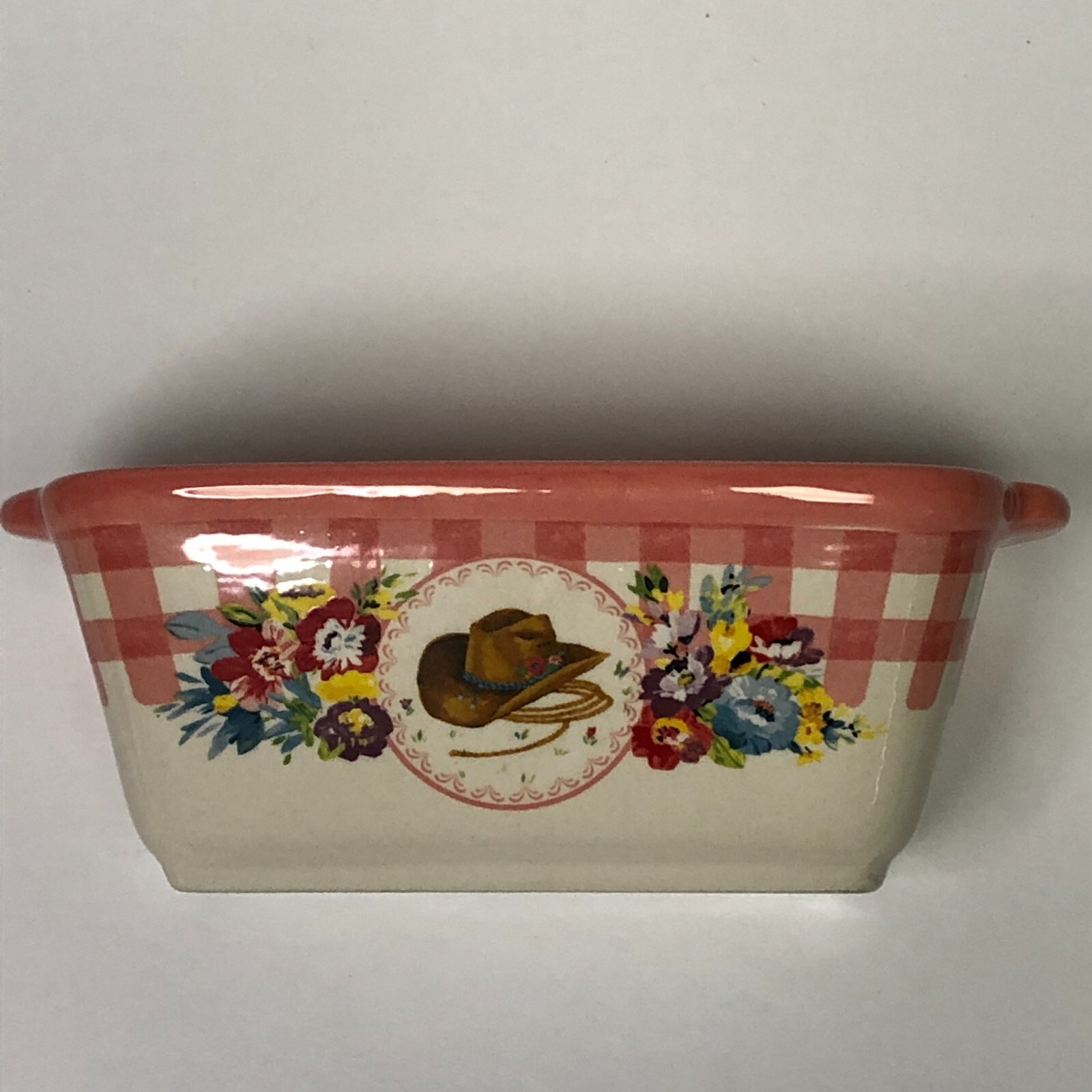 Pioneer Woman Mini Ceramic Loaf Pan Floral Sweet Romance Gingham New  *U Pick