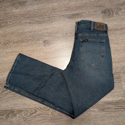 Lee Jeans Men's Size 34x32 Thunder Blue Regular Bootcut Medium Wash  Blue Denim