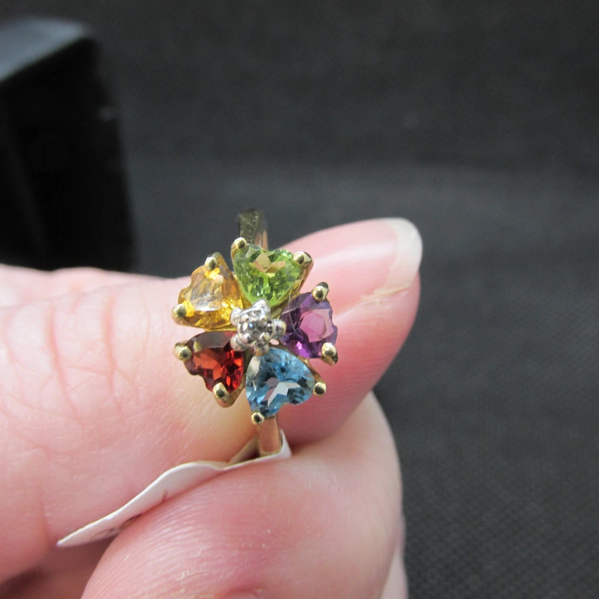 Flower shaped hotsell gemstone ring