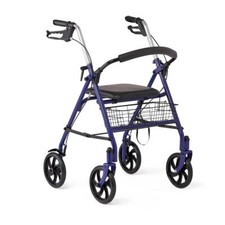 Basic Steel Rollators Blue, 8" Wheels, 300 lb Cap