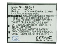 Replacement Battery For Sony 3.7v 630mAh / 2.33Wh Camera Battery