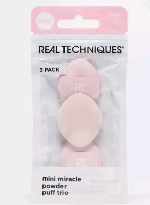 3 Real Techniques Mini Miracle Powder Puff Trio Puder Schwamm