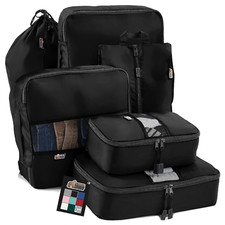 6 Piece Packing Cubes Set, Compression Space Saving Organizers