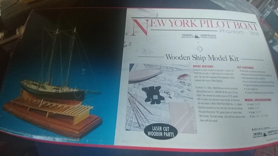 Model Shipways New York Pilot Boat Phantom 1868 - Wood -  New Boxed - Kit # 2027 - Image 2 of 4