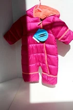 Snowsuit~COLUMBIA~Bunting Infant 0-3 Month~NEW~PINK+orange Zipper Cuffs NWT Down