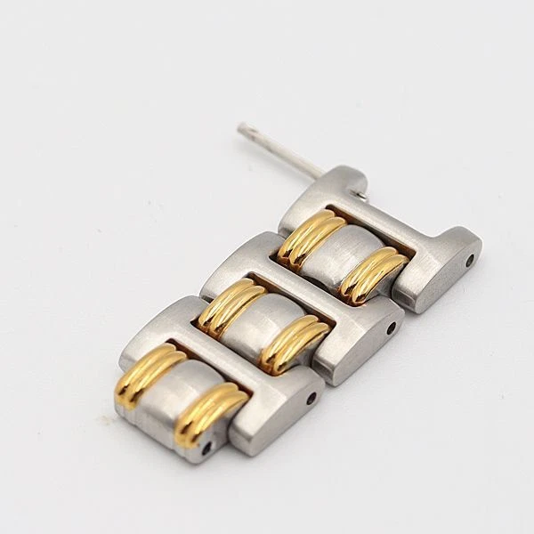 Bracelet ceinture montre femme Gucci authentique 3 maillons pièces argent/or 11 mm