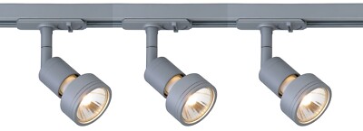 1 Meter GU10 Gleisschiene 3 Strahler Downlight Display Beleuchtung LED Kit silber