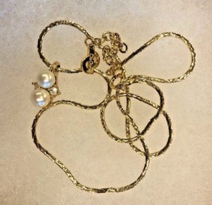 Authentic Vintage Christian Dior Very Dainty Gold Plated Pearl Necklace
