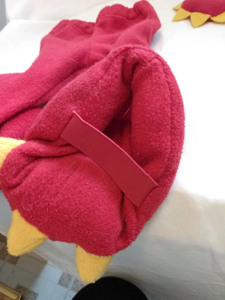 Disfraz de dragón azul marino antiguo talla infantil 6-12 meses Peluche rojo y azul, cálido Foto 4 de 4