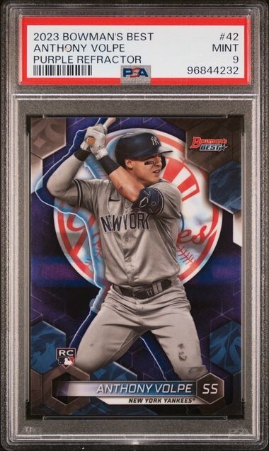 ANTHONY VOLPE RC 2023 Bowman’s Best Purple Refractor /250 PSA 9 #42