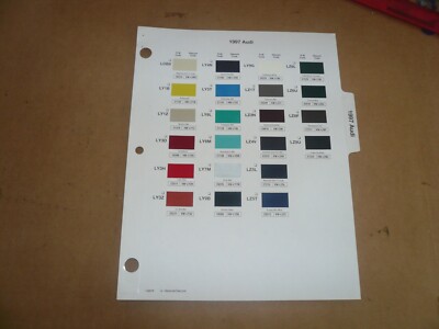 1997 Audi R-M Paint Chips Colors - Vintage