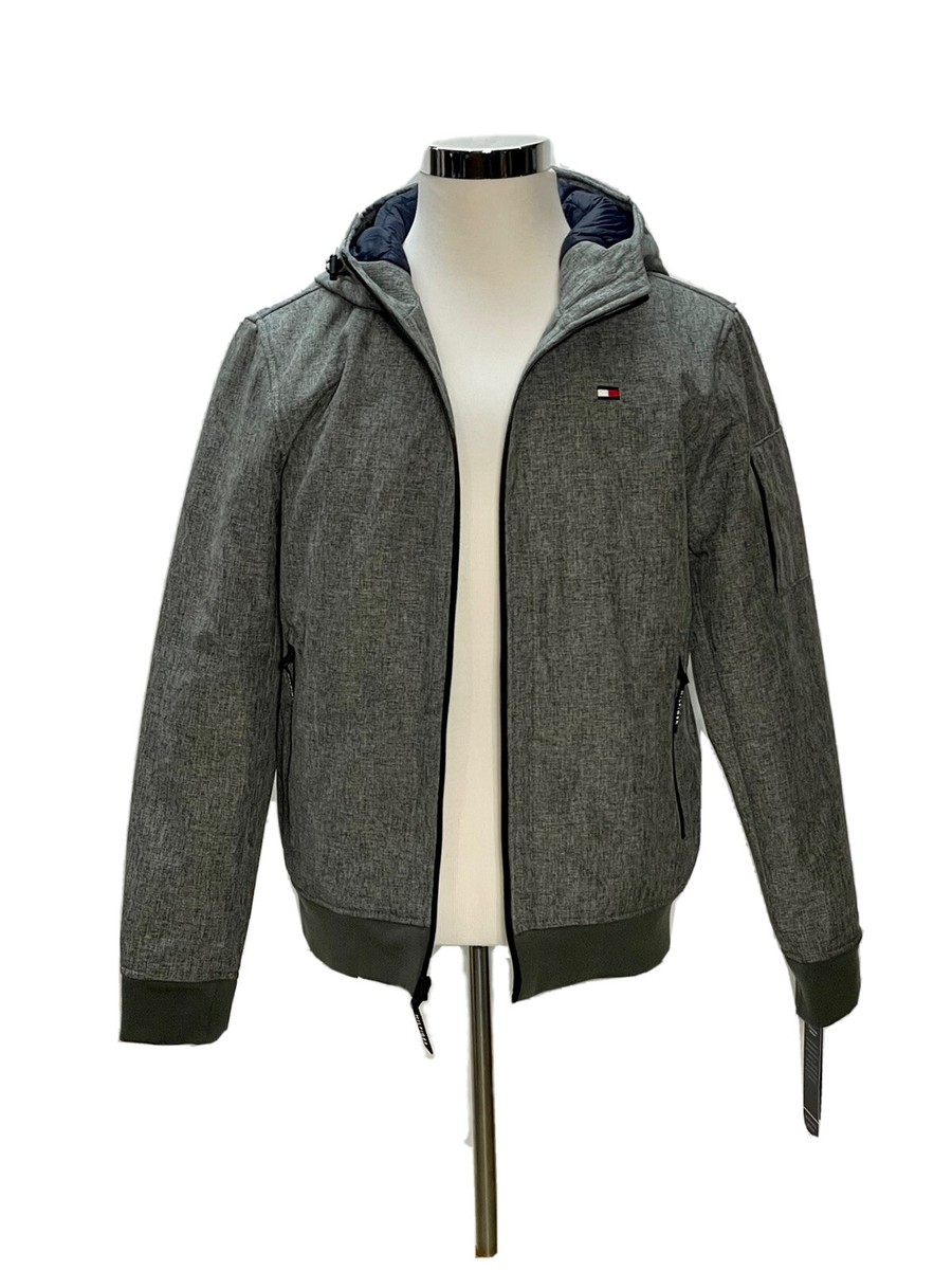 TOMMY HILFIGER Water/Wind Resistant Layer Fabric Jacket Gray