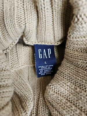 Vintage 90s Y2K GAP Womens Turtleneck Sweater L Tight Fit