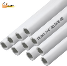 10 Pcs White PVC Pipe DIY Projects Sch40 Furniture Grade for Home, Gre