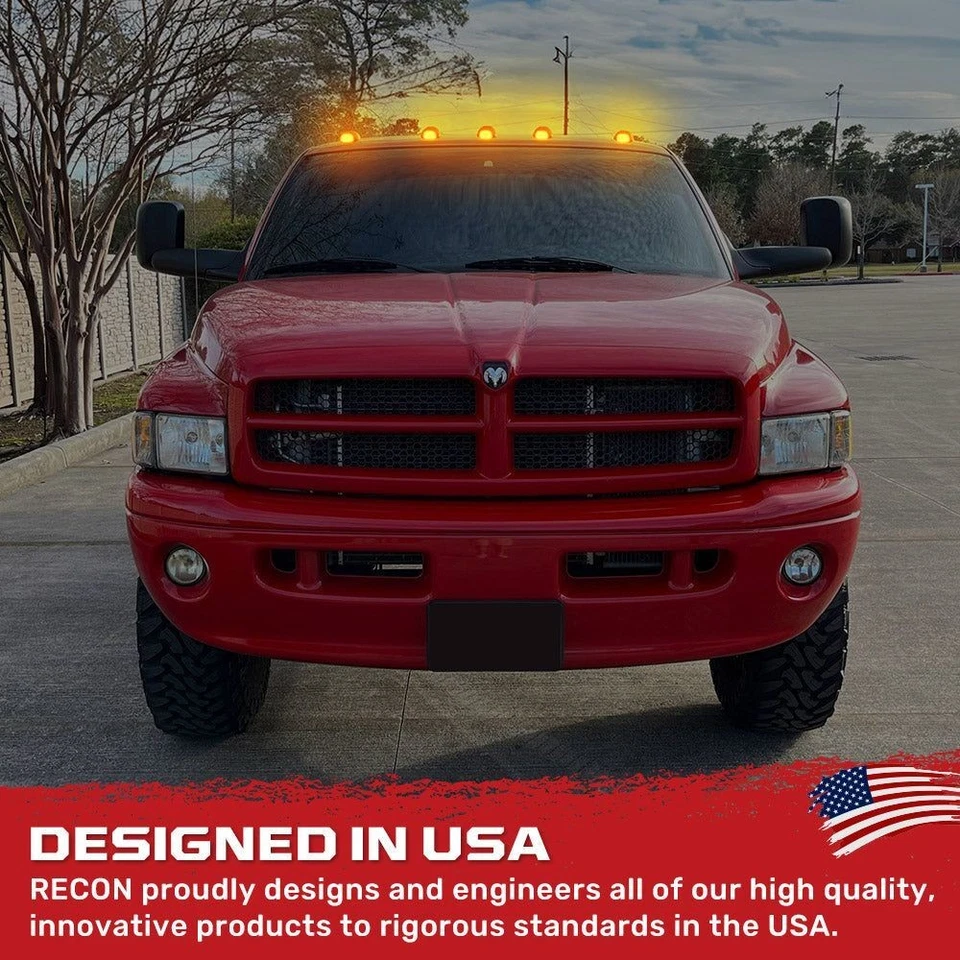 Kit de luces LED de techo para cabina Recon 264145BK ahumadas/ámbar para 99-02 Ram HD Foto 3 de 4