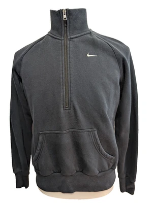 Sweat Nike Col Zippé Noir Logo Brodé Poche Kangourou - Taille L (M) - Photo 1/4