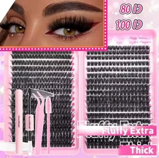 “DIY Eyelash Extension Kit 720/160pcs Clusters 9-16mm Natural Wispy Lashes