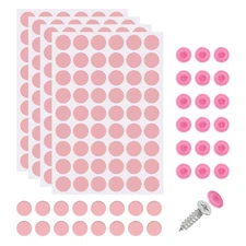 216Pcs Screw Hole Stickers and 200Pcs 12x3.5mm Screw Cover Caps, Pink