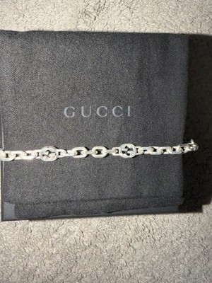 Gucci Interlocking chain bracelet size men s 18Variation925 sterling silver