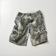 Gap Kids Sz 10 Boys Cargo Shorts Green Brown Camouflage Camo Pockets Button Zip