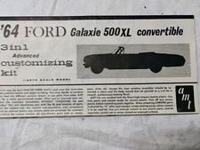 Vintage AMT 1964 Galaxy Instructions Only No Model