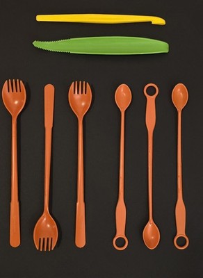 Vintage Tupperware Long-Handled Cocktail Spoons & Sporks + Corer
