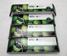 Lot of 4 HP 971XL 1 Black Ink , 1 Yellow, 1 Magenta, 1 Cyan Cartridge toner
