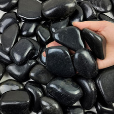 40 Lbs Black River Rocks - Decorative Pebbles for Landscaping & Indoor Plants