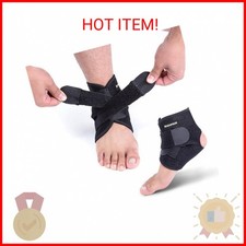 Bodyprox Ankle Support Brace, Breathable Neoprene Sleeve, Adjustable Wrap  1 Pa