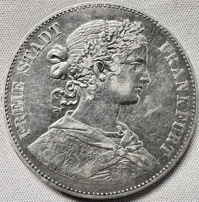 Frankfurt Am Main, German States 1 Thaler 1859 Silver Coin KM360 Best Seller