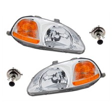 Headlight And Bulb Kit For 1996-98 Honda Civic Driver And Passenger Side Halogen Headlight And Bulb Kit For 1996-98 Honda Civic Driver And Passenger Side Halogen