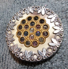 Vintage Antique Victorian Metal & Celluloid Button FANCY Design — photo 3