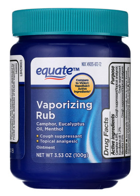 Equate Vaporizing Rub Ointment, 3.53 oz, Compare to Vicks  VapoRub  Active Ingre