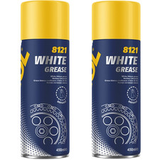 2 x MANNOL High Performance White Grease Lubricant Spray Aerosol Lithium 450ml