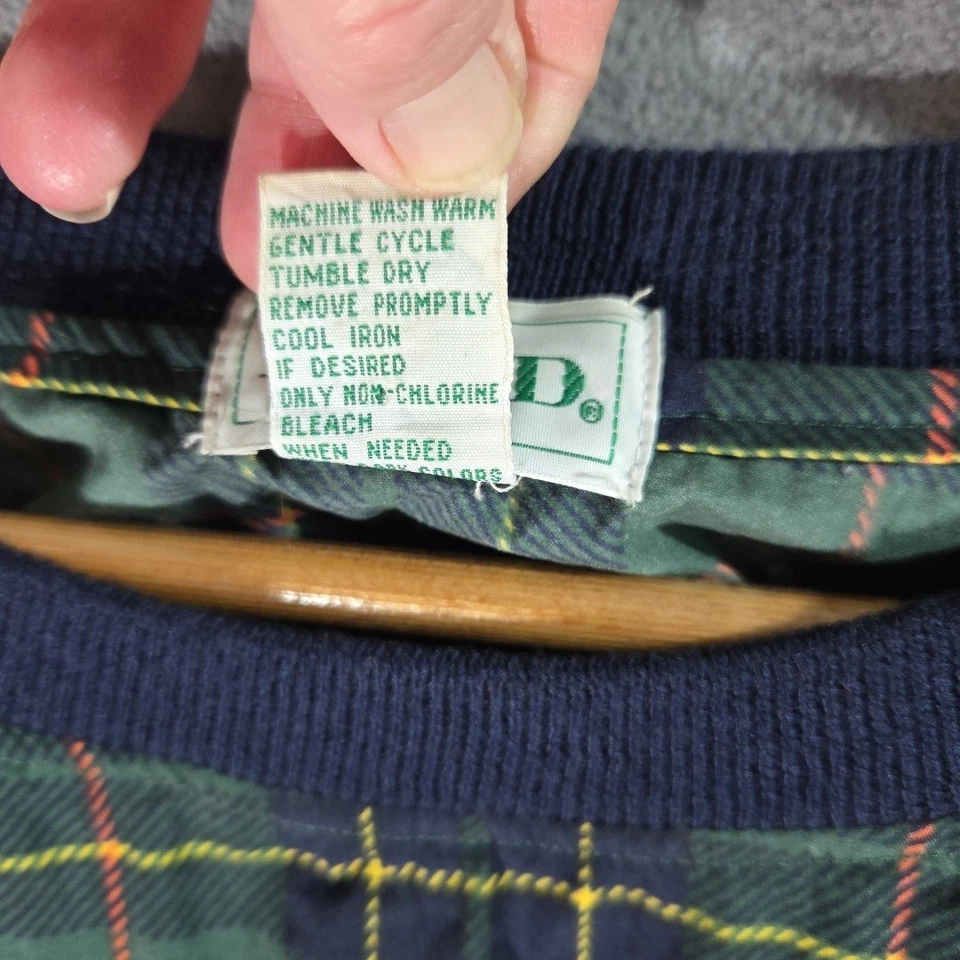 Chaqueta cortavientos suéter Izod de colección para hombre grande L a cuadros cuello en V golf empacable años 90 Foto 4 de 4