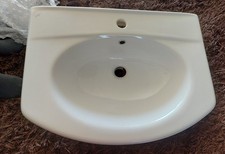 600mm Semi-Recessed Bathroom Basin Sink with Single Tap Hole Hand Wash Only
