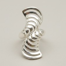 Genuine Stylish Long Sterling Silver Ring Solid 925 Hallmarked Handmade Empress